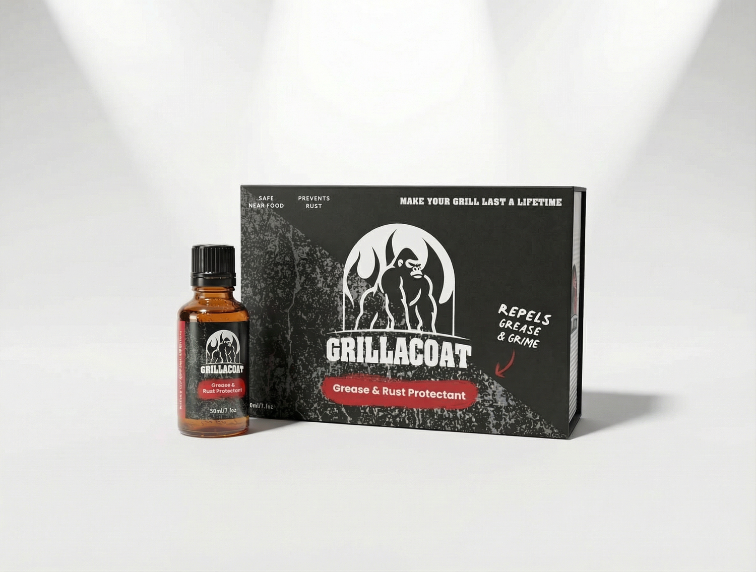 Grillacoat protective ceramic coating bottle and packaging box - grease and rust protectant for grills